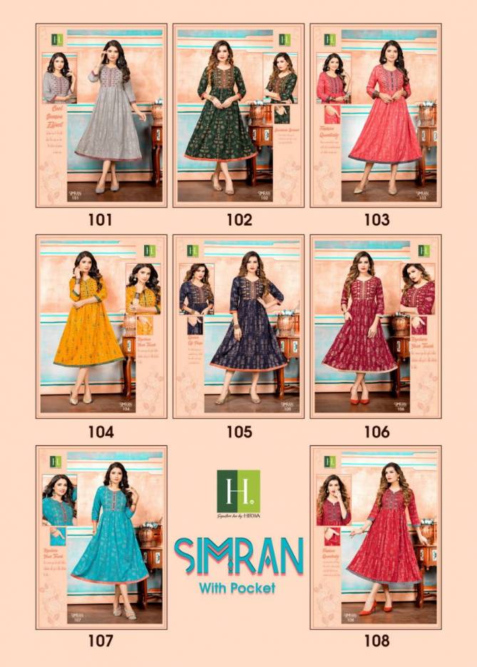 Hirwa Simran Exclusive Wear Latest Wholesale Kurti Collection